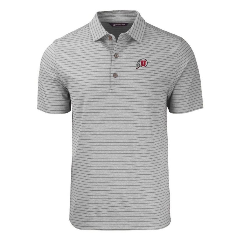 NCAA Utah Utes Forge Eco ed Stripe Stretch Recycled Polo