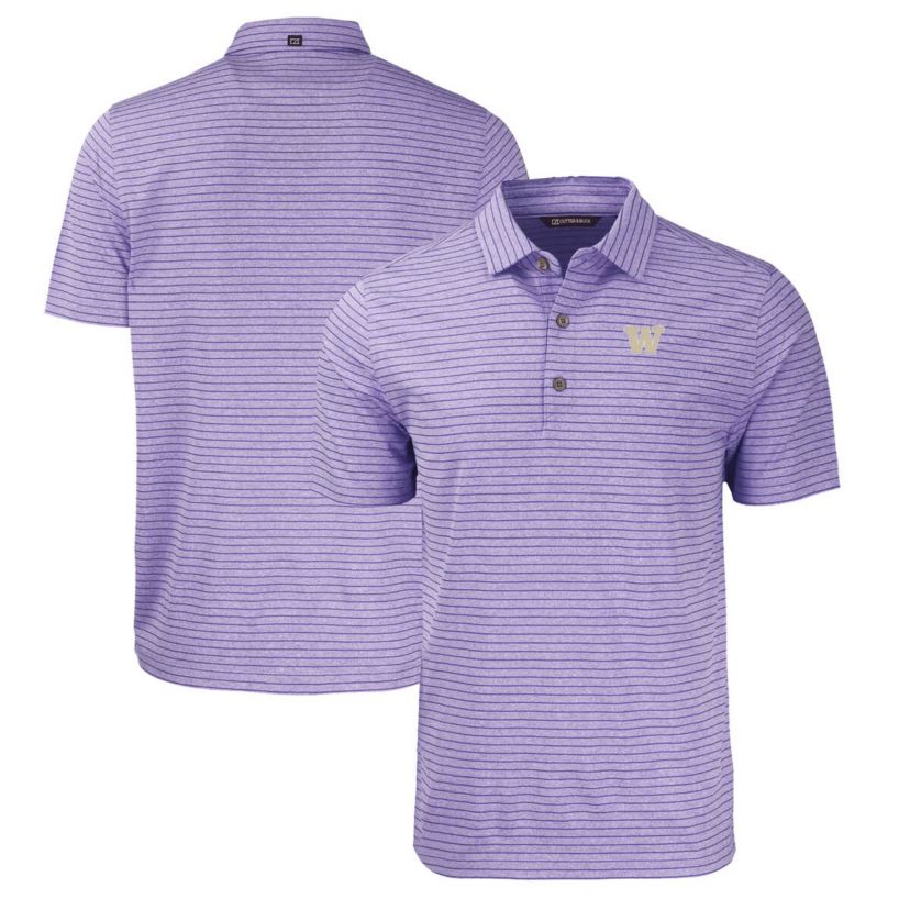 NCAA Washington Huskies Forge Eco ed Stripe Stretch Recycled Polo
