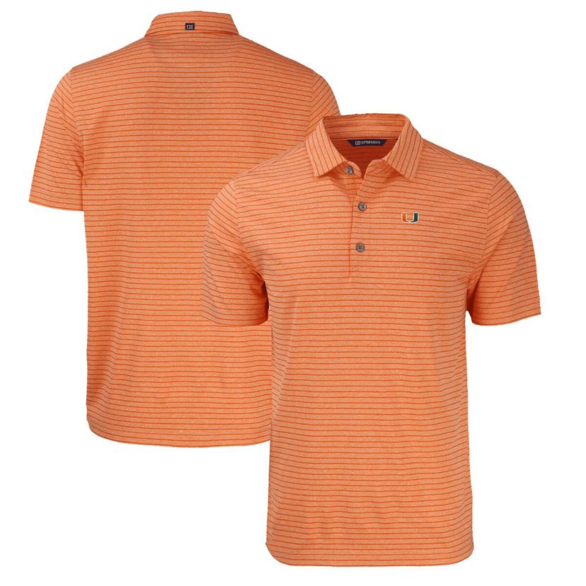 Miami (FL) Hurricanes NCAA Miami Hurricanes Forge Eco ed Stripe Stretch Recycled Polo