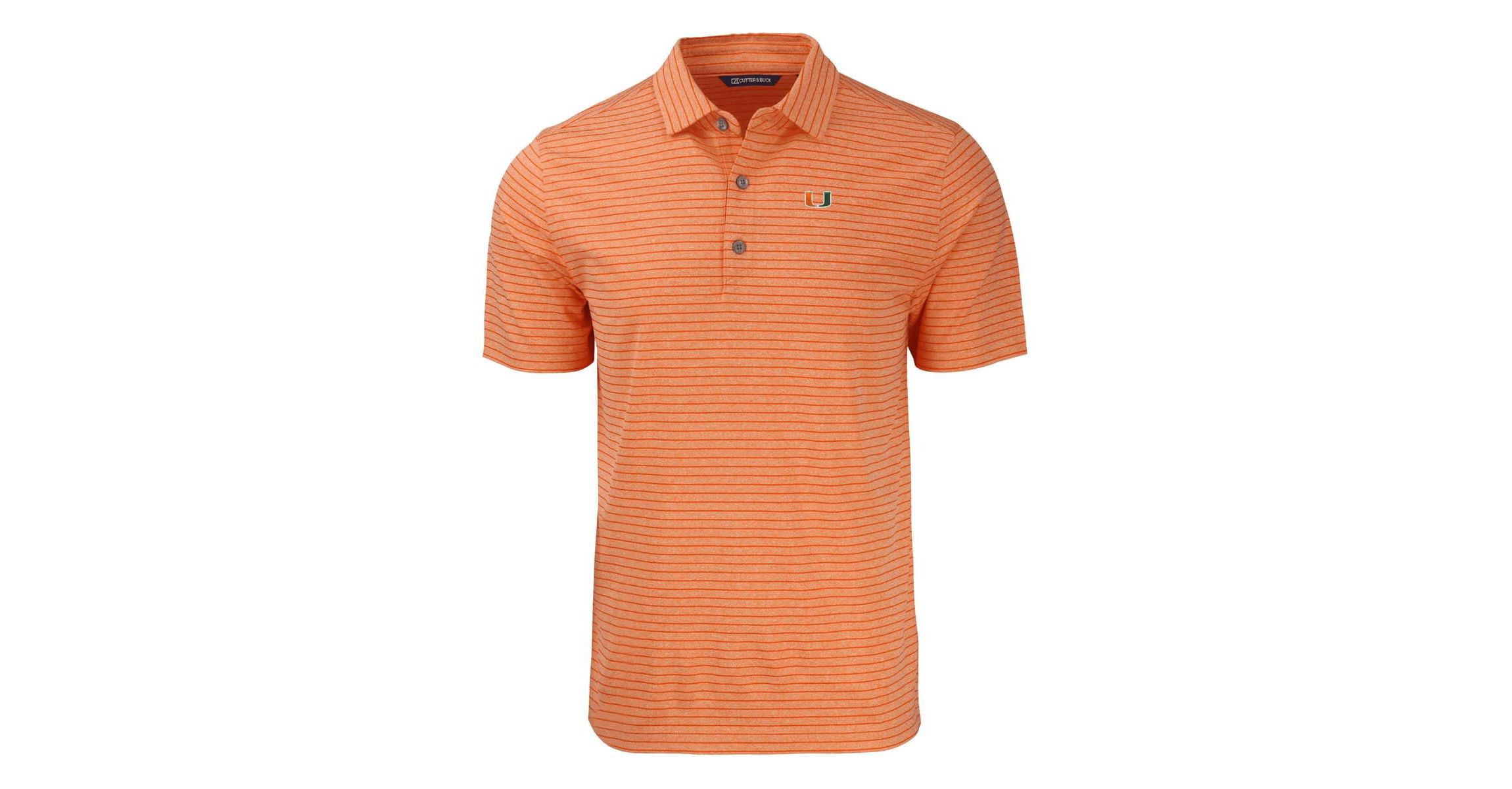 Miami (FL) Hurricanes NCAA Miami Hurricanes Forge Eco ed Stripe Stretch Recycled Polo