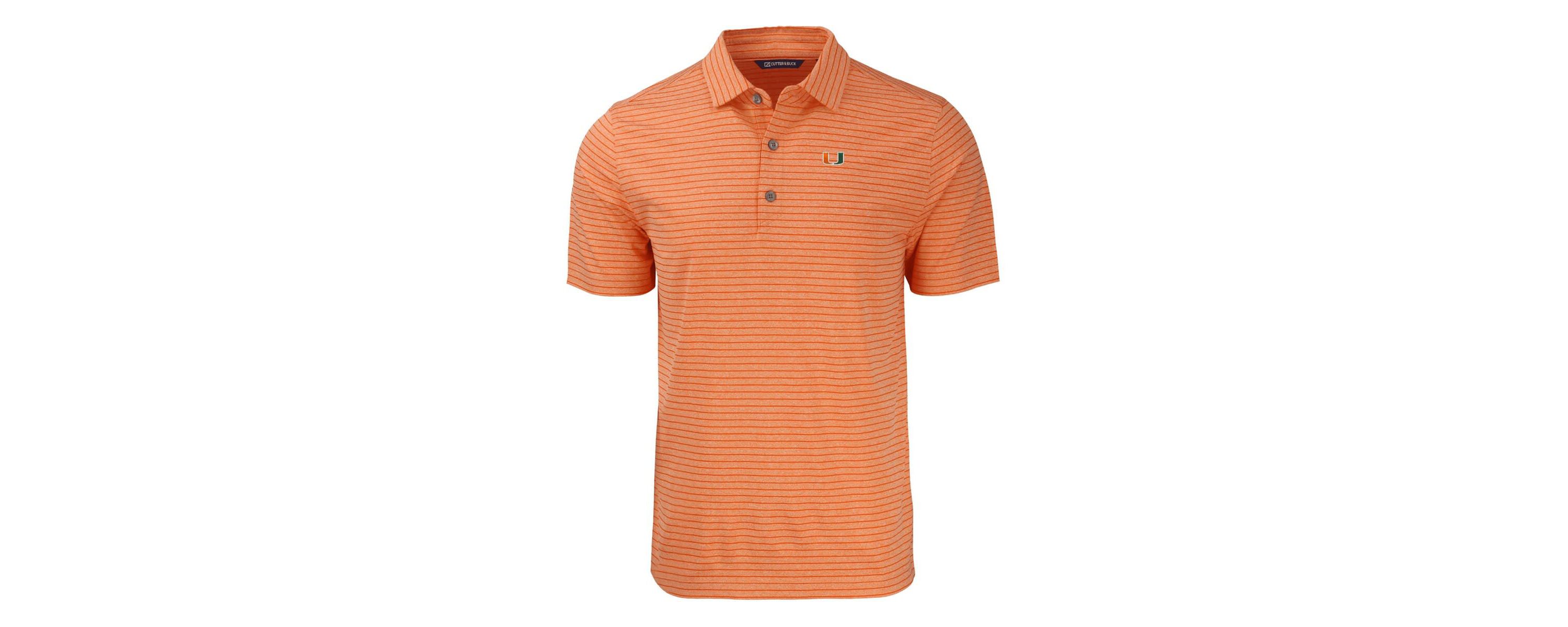 Miami (FL) Hurricanes NCAA Miami Hurricanes Forge Eco ed Stripe Stretch Recycled Polo