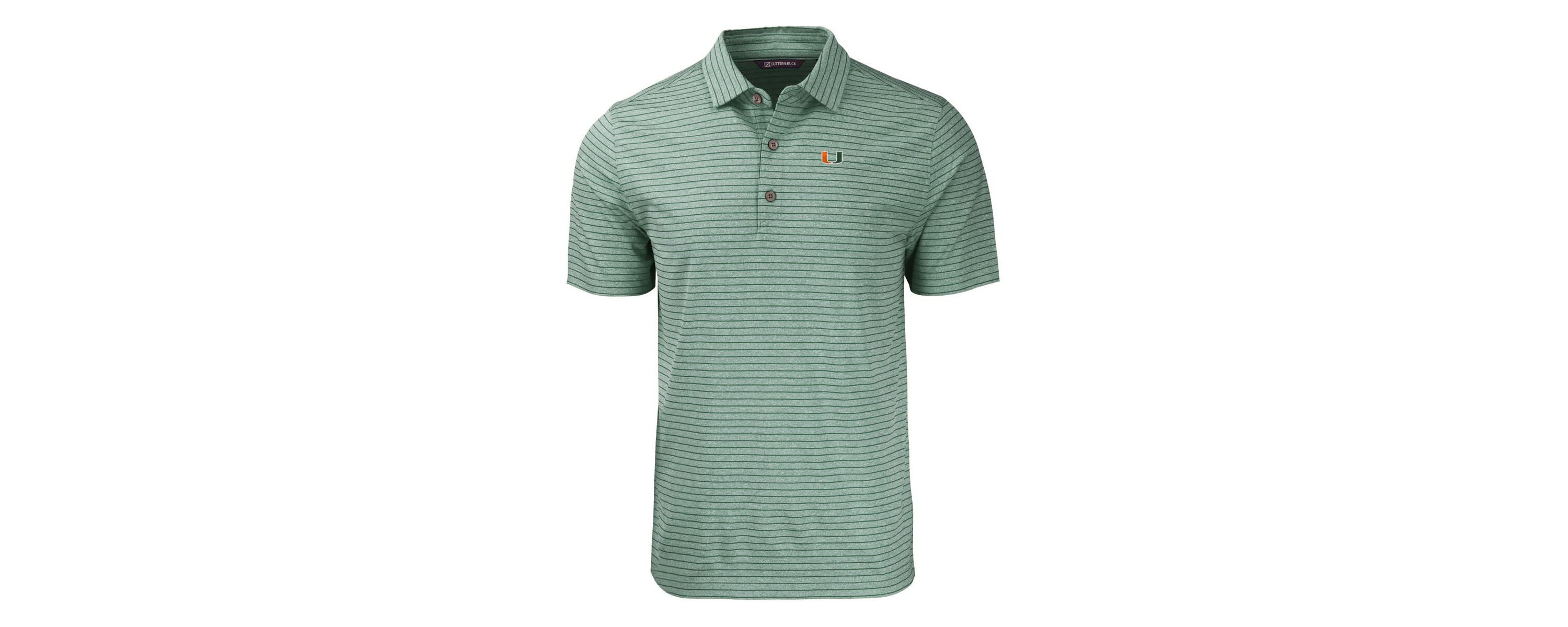 Miami (FL) Hurricanes NCAA Miami Hurricanes Forge Eco ed Stripe Stretch Recycled Polo