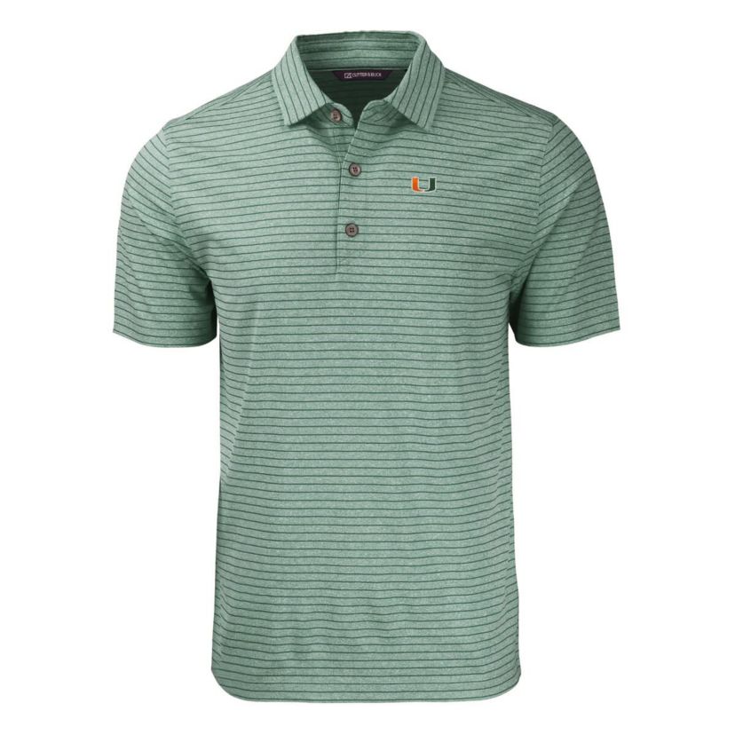 Miami (FL) Hurricanes NCAA Miami Hurricanes Forge Eco ed Stripe Stretch Recycled Polo