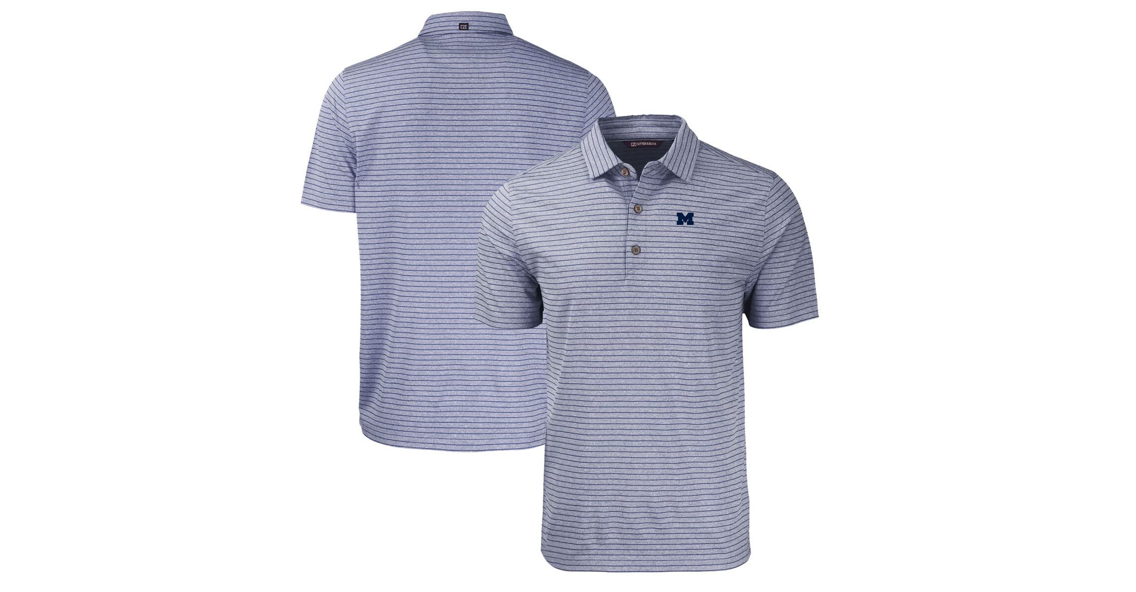 NCAA Michigan Wolverines Forge Eco ed Stripe Stretch Recycled Polo