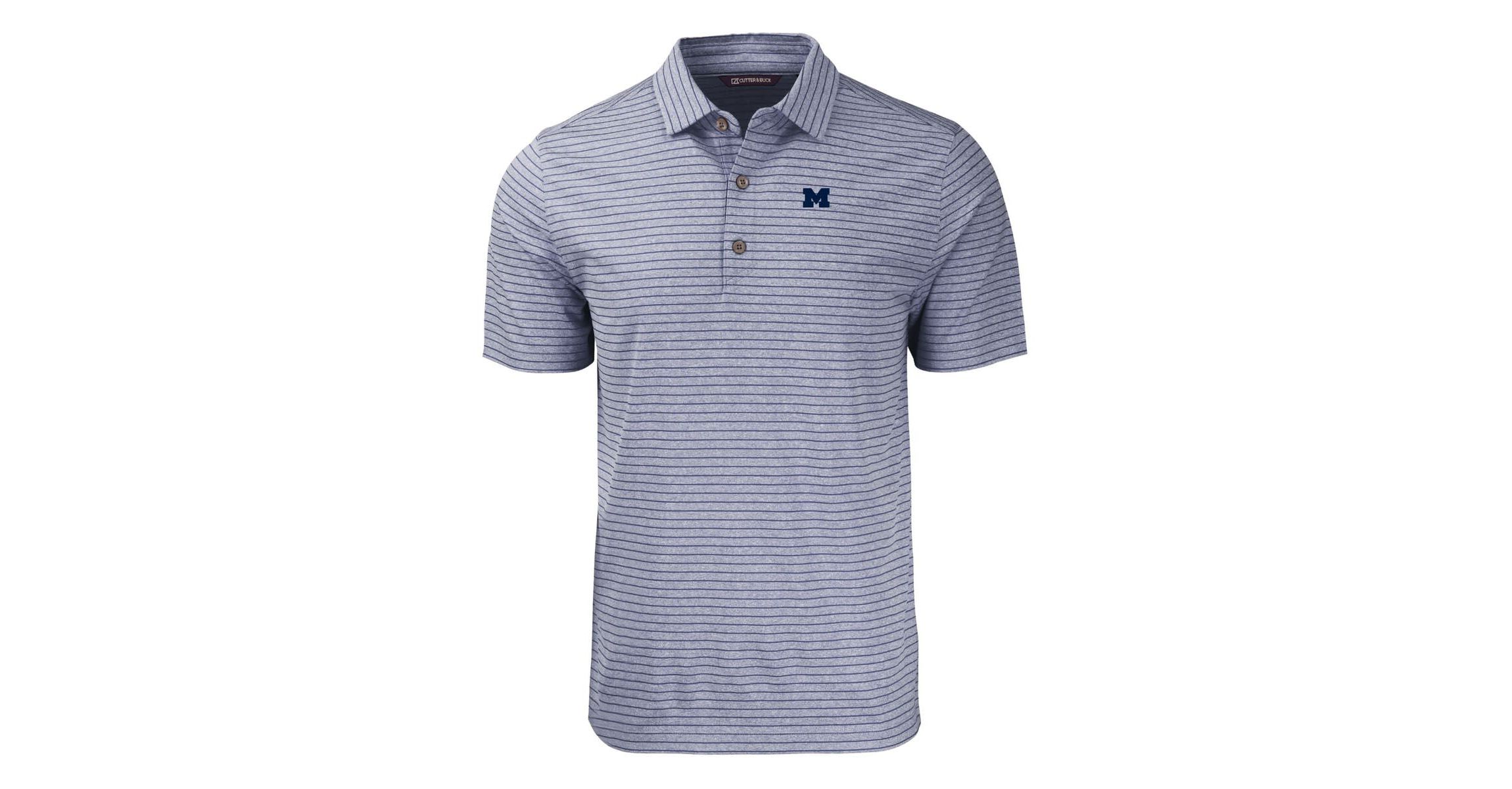NCAA Michigan Wolverines Forge Eco ed Stripe Stretch Recycled Polo