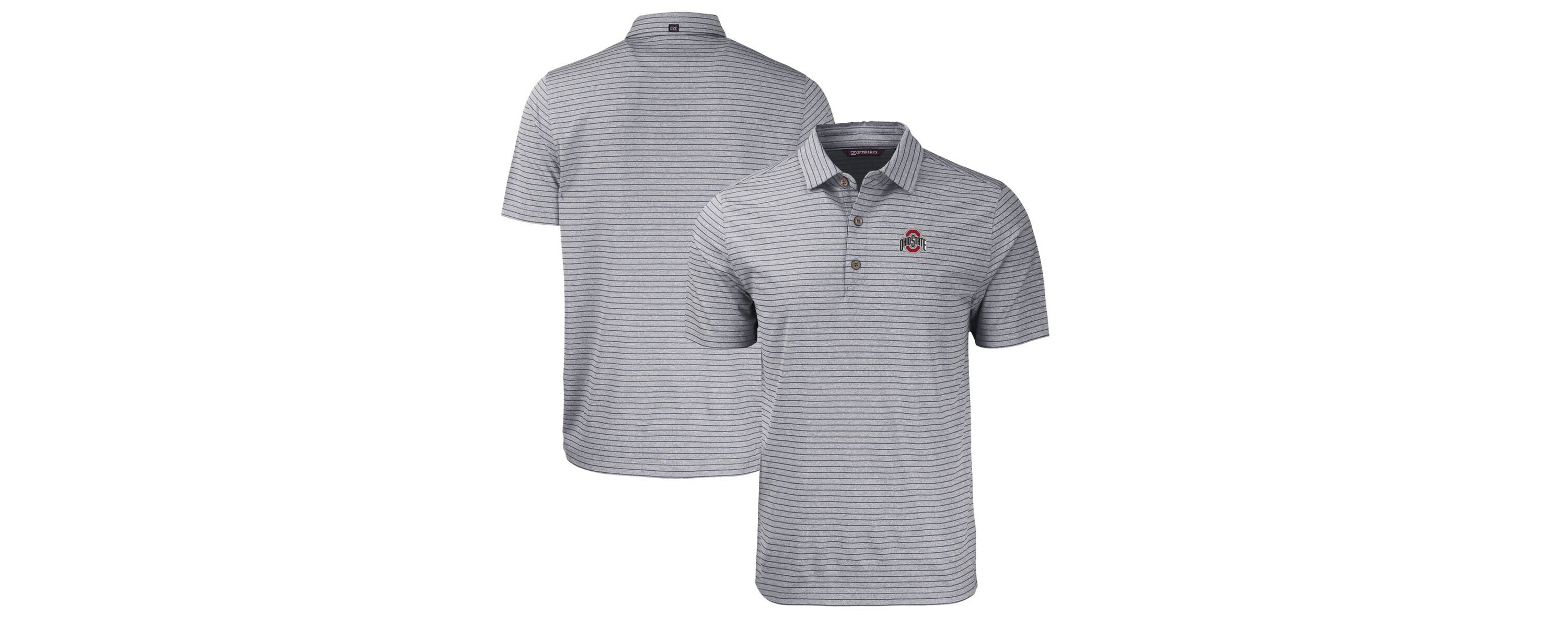 NCAA Ohio State Buckeyes Forge Eco ed Stripe Stretch Recycled Polo