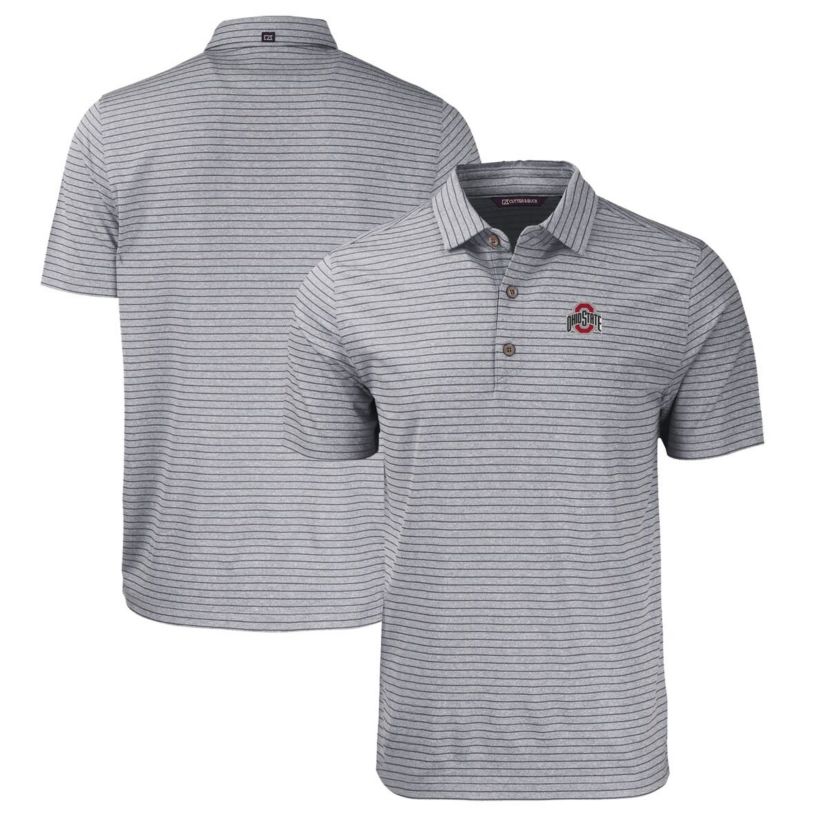 NCAA Ohio State Buckeyes Forge Eco ed Stripe Stretch Recycled Polo