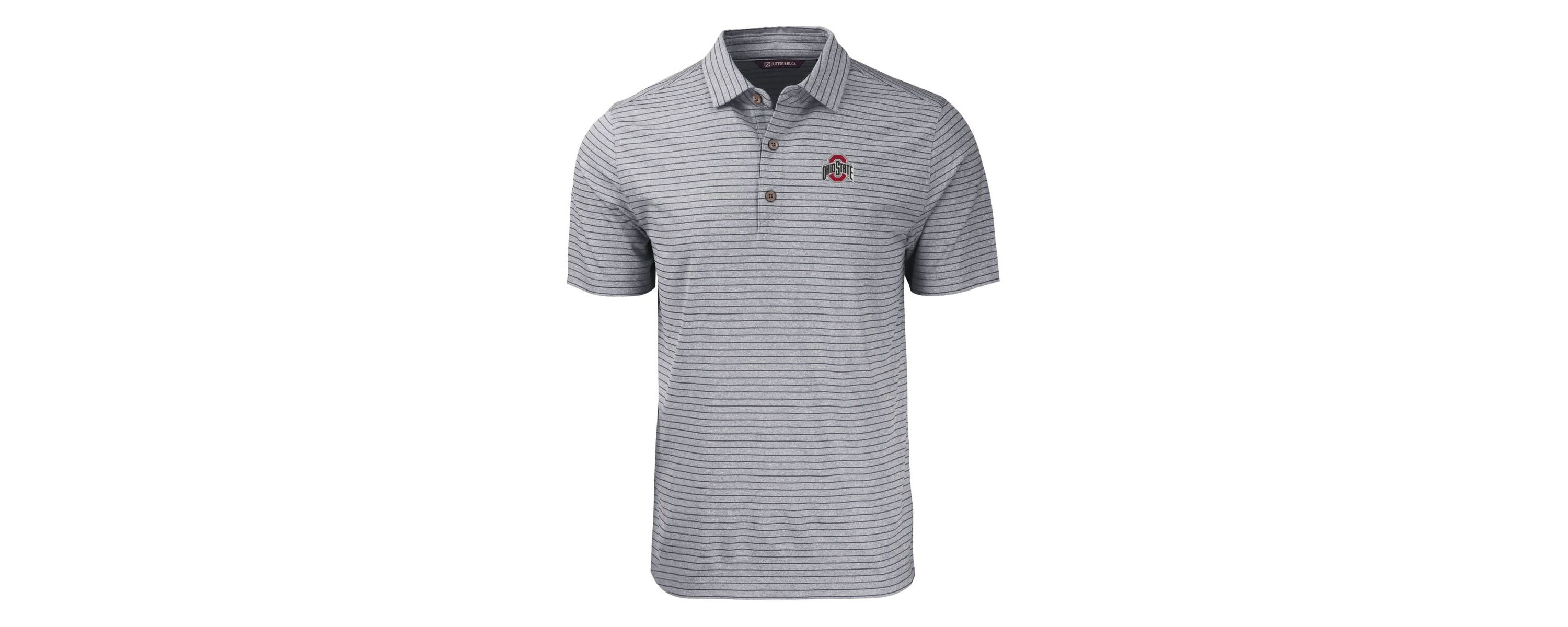 NCAA Ohio State Buckeyes Forge Eco ed Stripe Stretch Recycled Polo