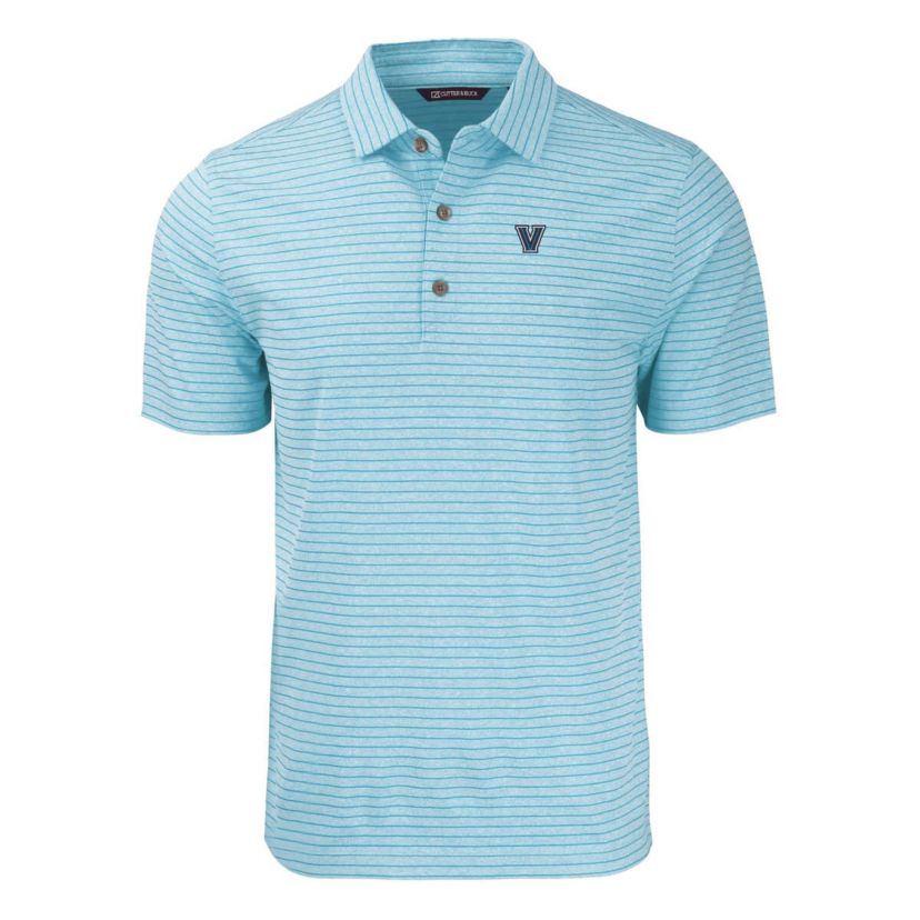 NCAA Powder Villanova Wildcats Forge Eco ed Stripe Stretch Recycled Polo