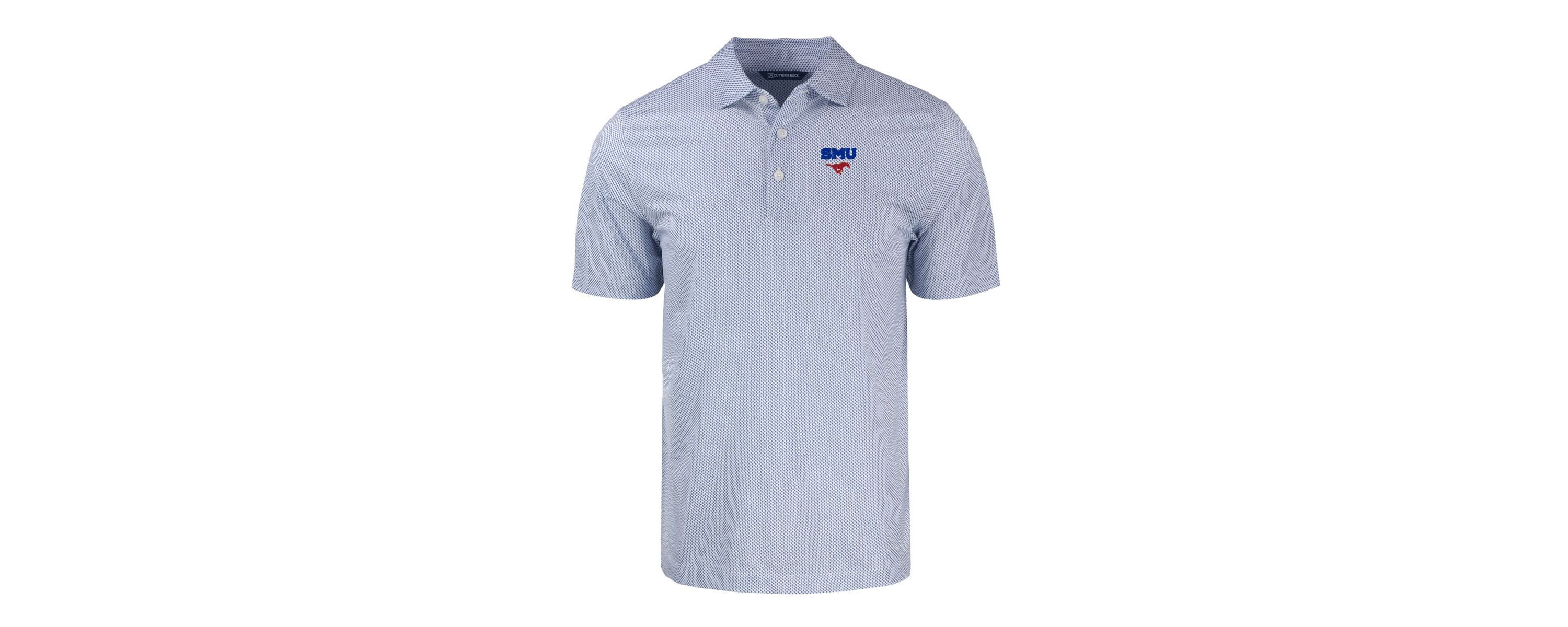 NCAA SMU Mustangs Pike Eco Symmetry Print Stretch Recycled Polo