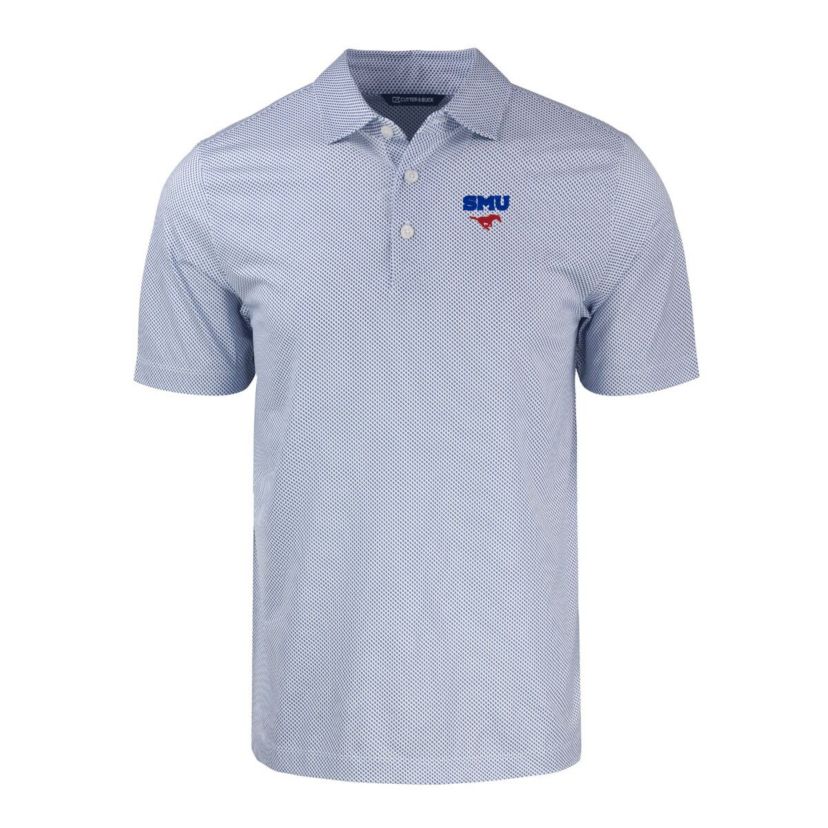 NCAA SMU Mustangs Pike Eco Symmetry Print Stretch Recycled Polo