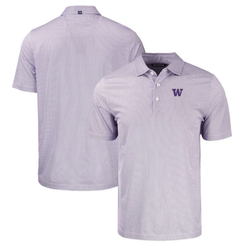 NCAA Washington Huskies Pike Eco Symmetry Print Stretch Recycled Polo