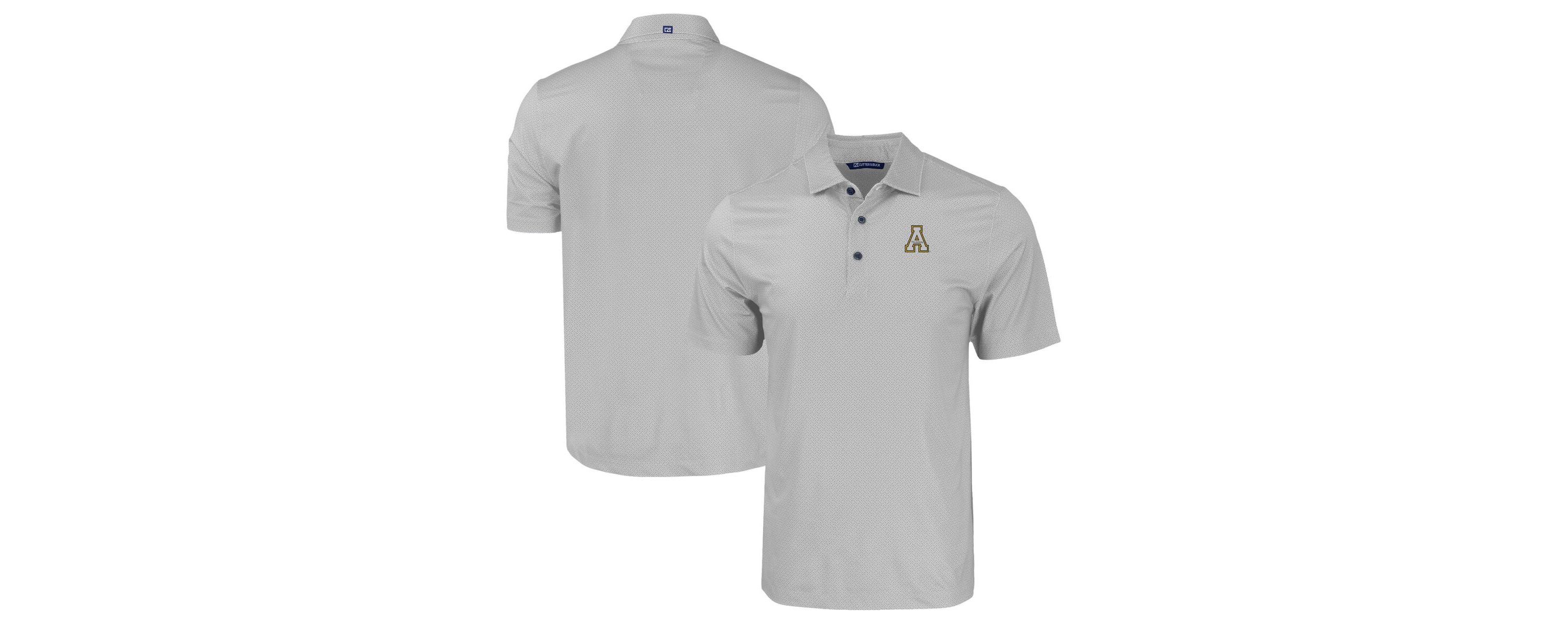 NCAA Appalachian State Mountaineers Pike Eco Tonal Geo Print Stretch Recycled Polo