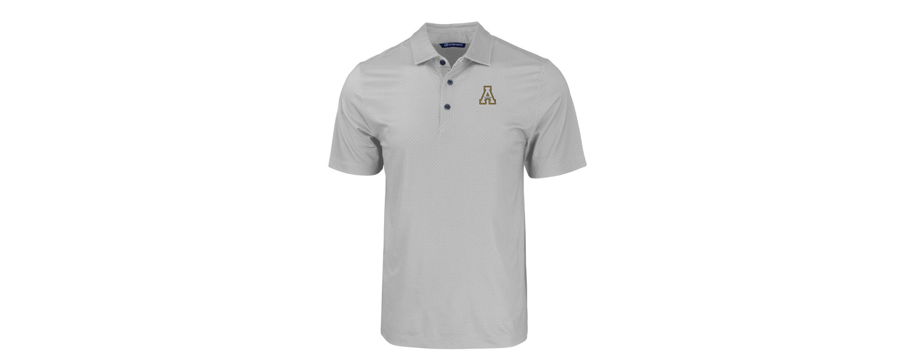 NCAA Appalachian State Mountaineers Pike Eco Tonal Geo Print Stretch Recycled Polo