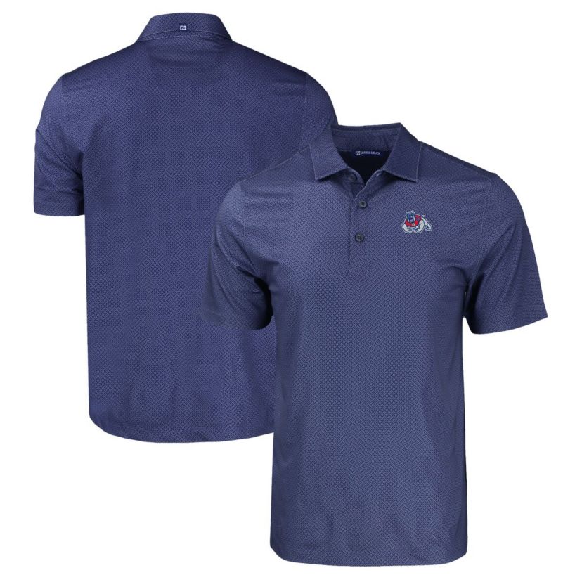 NCAA Fresno State Bulldogs Pike Eco Tonal Geo Print Stretch Recycled Polo