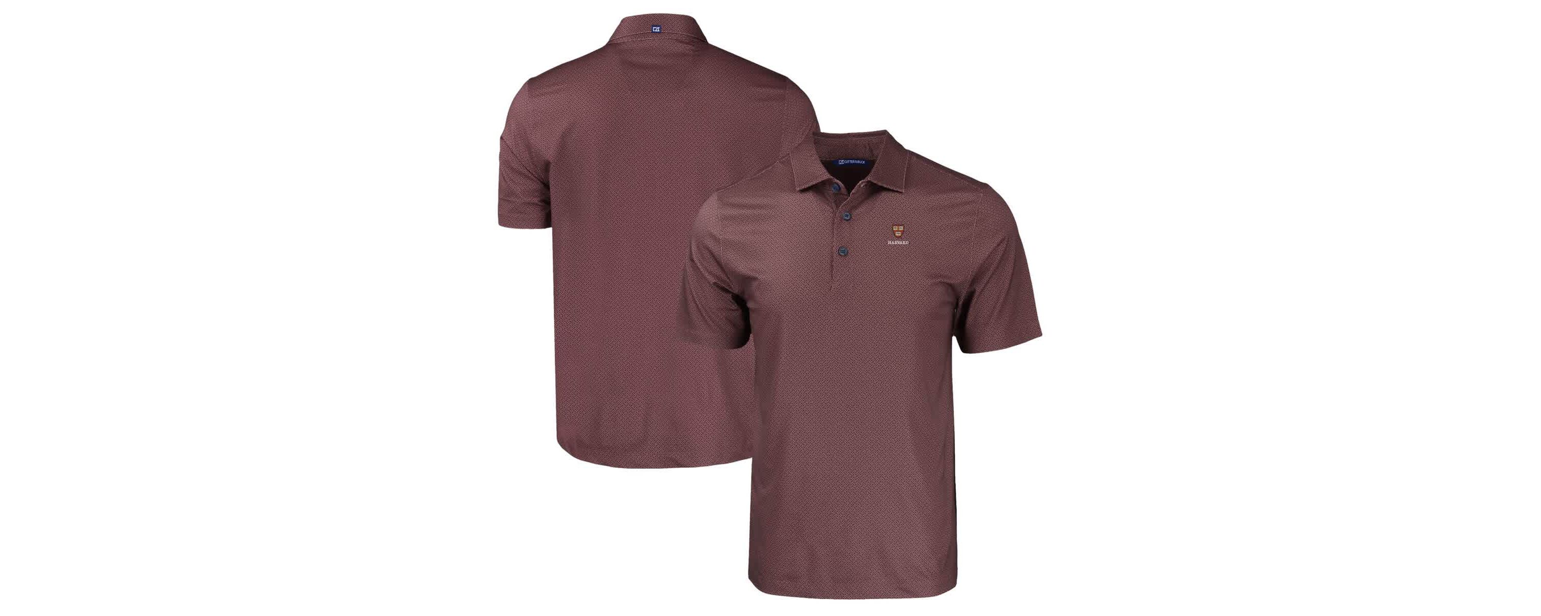 Harvard Crimson NCAA Harvard Pike Eco Tonal Geo Print Stretch Recycled Polo
