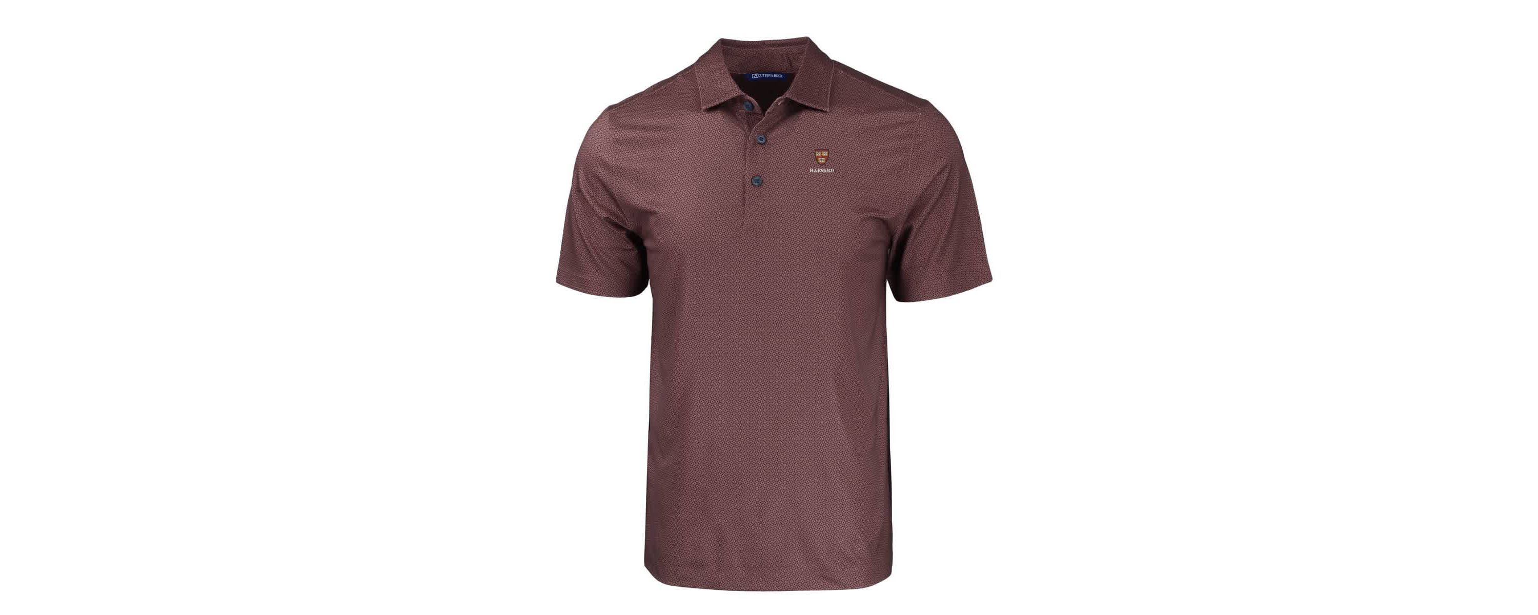 Harvard Crimson NCAA Harvard Pike Eco Tonal Geo Print Stretch Recycled Polo