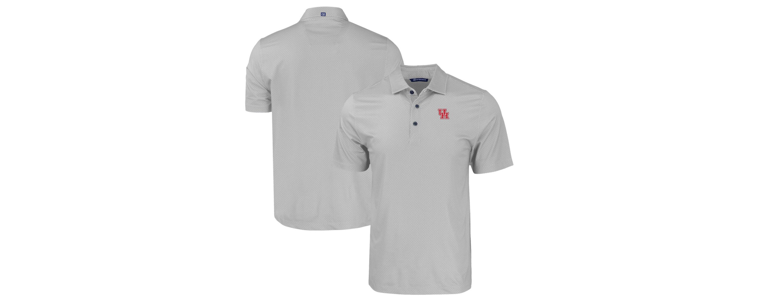 NCAA Houston Cougars Pike Eco Tonal Geo Print Stretch Recycled Polo
