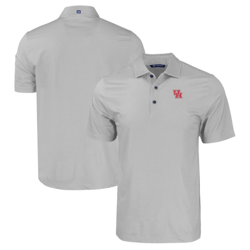 NCAA Houston Cougars Pike Eco Tonal Geo Print Stretch Recycled Polo