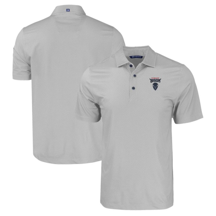 NCAA Howard Bison Pike Eco Tonal Geo Print Stretch Recycled Polo
