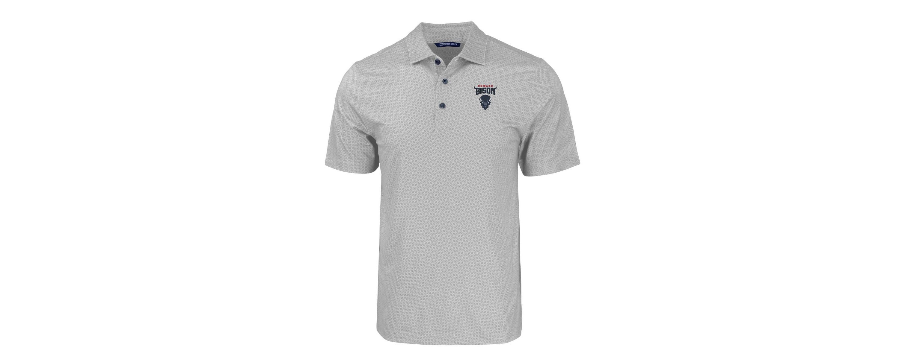 NCAA Howard Bison Pike Eco Tonal Geo Print Stretch Recycled Polo