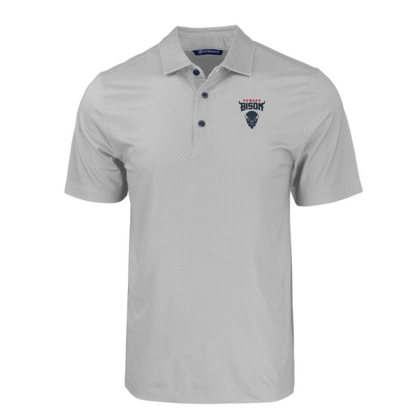 NCAA Howard Bison Pike Eco Tonal Geo Print Stretch Recycled Polo