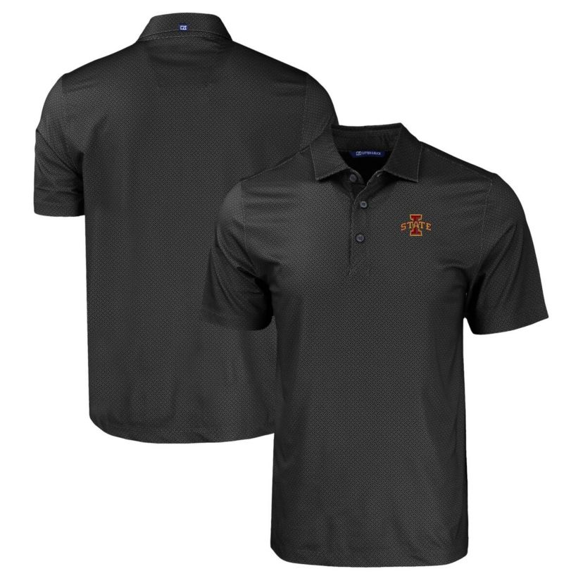 NCAA Iowa State Cyclones Pike Eco Tonal Geo Print Stretch Recycled Polo