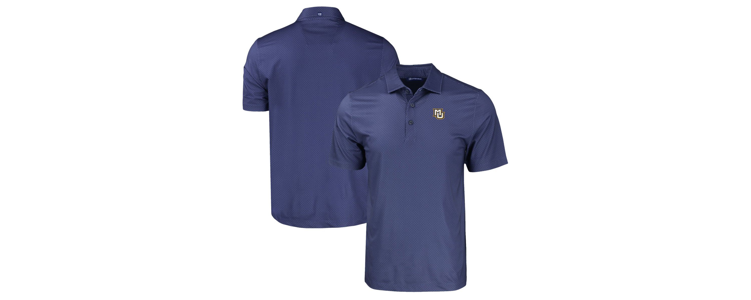 NCAA Marquette Golden Eagles Pike Eco Tonal Geo Print Stretch Recycled Polo