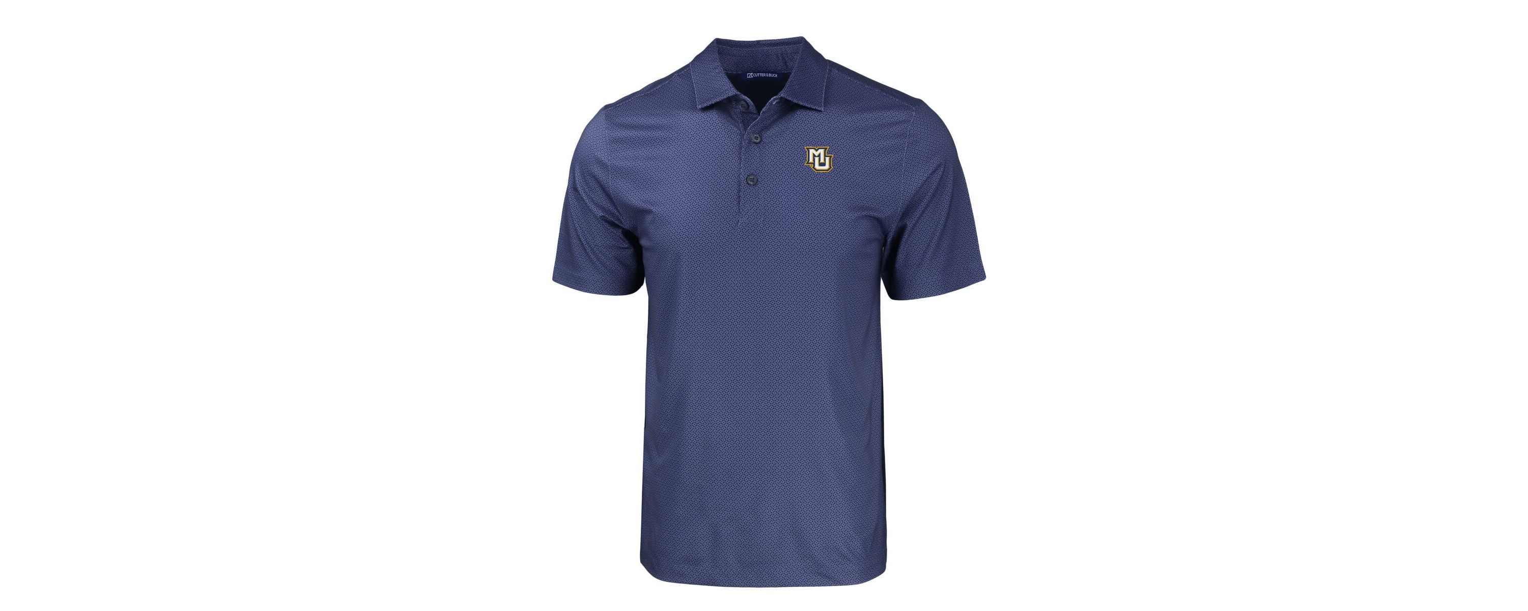 NCAA Marquette Golden Eagles Pike Eco Tonal Geo Print Stretch Recycled Polo