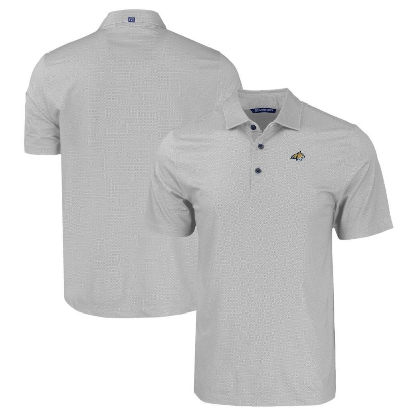 NCAA Montana State Bobcats Pike Eco Tonal Geo Print Stretch Recycled Polo