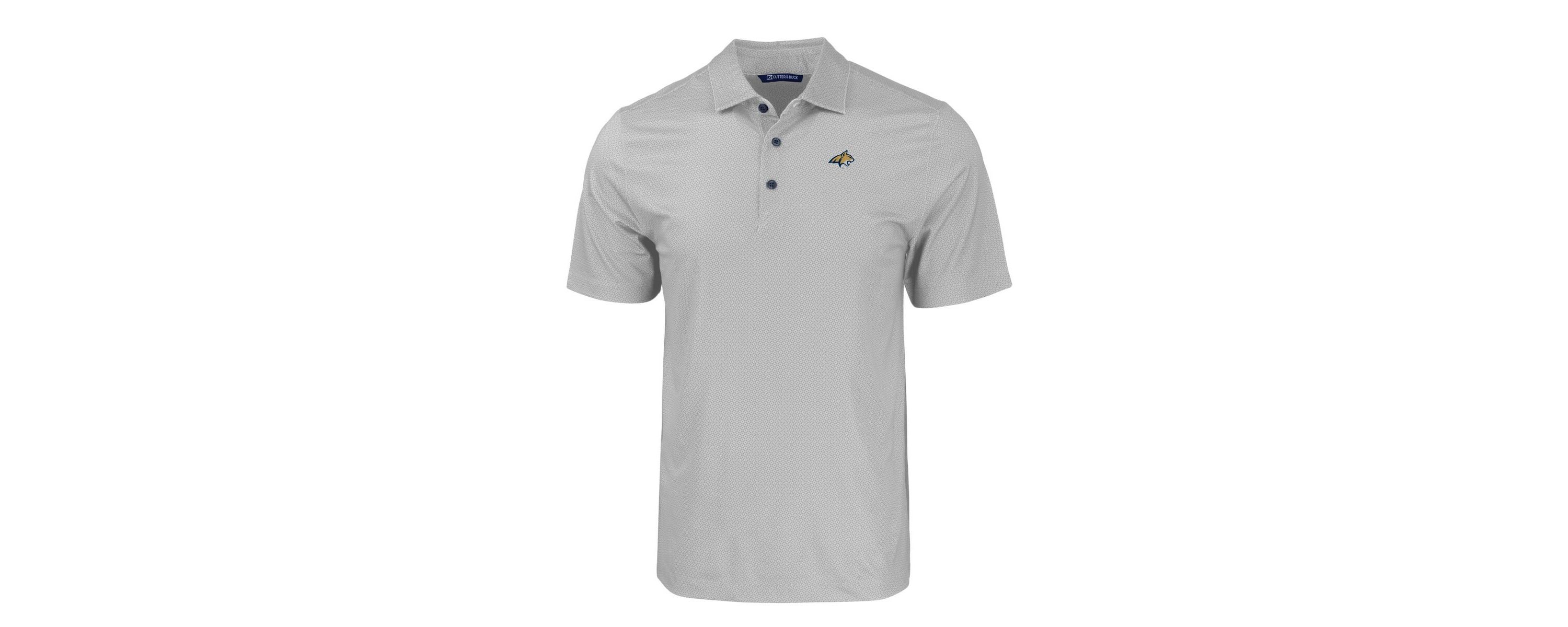 NCAA Montana State Bobcats Pike Eco Tonal Geo Print Stretch Recycled Polo