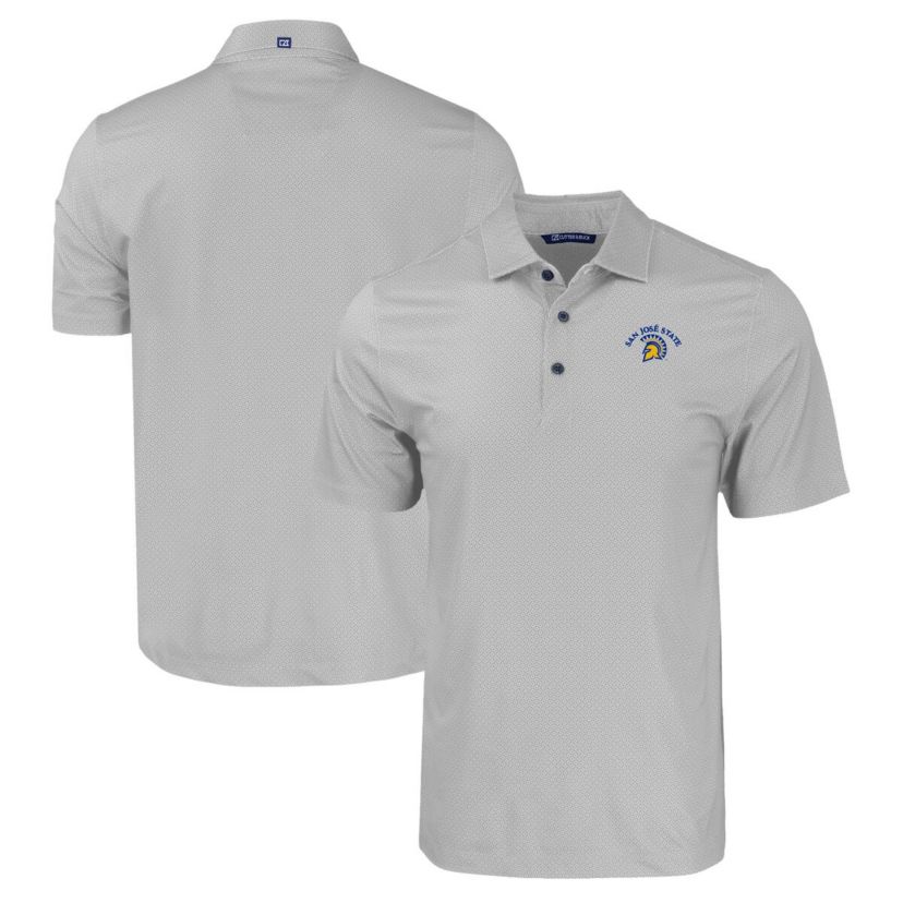 NCAA San Jose State Spartans Pike Eco Tonal Geo Print Stretch Recycled Polo