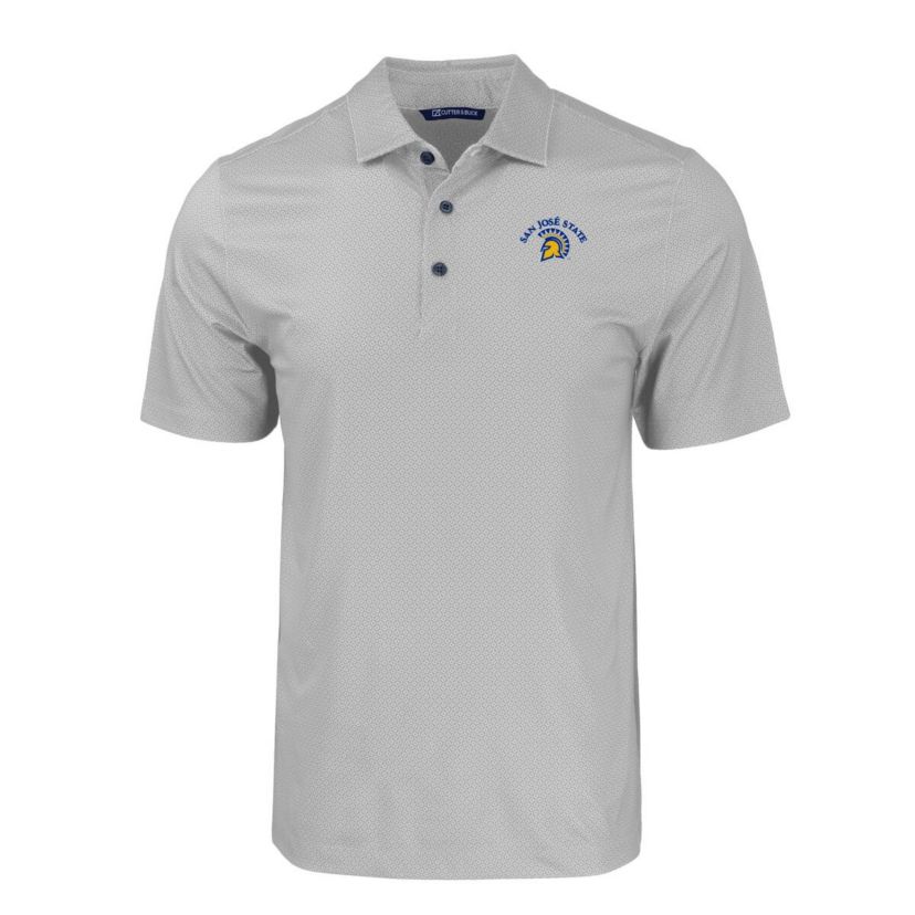 NCAA San Jose State Spartans Pike Eco Tonal Geo Print Stretch Recycled Polo