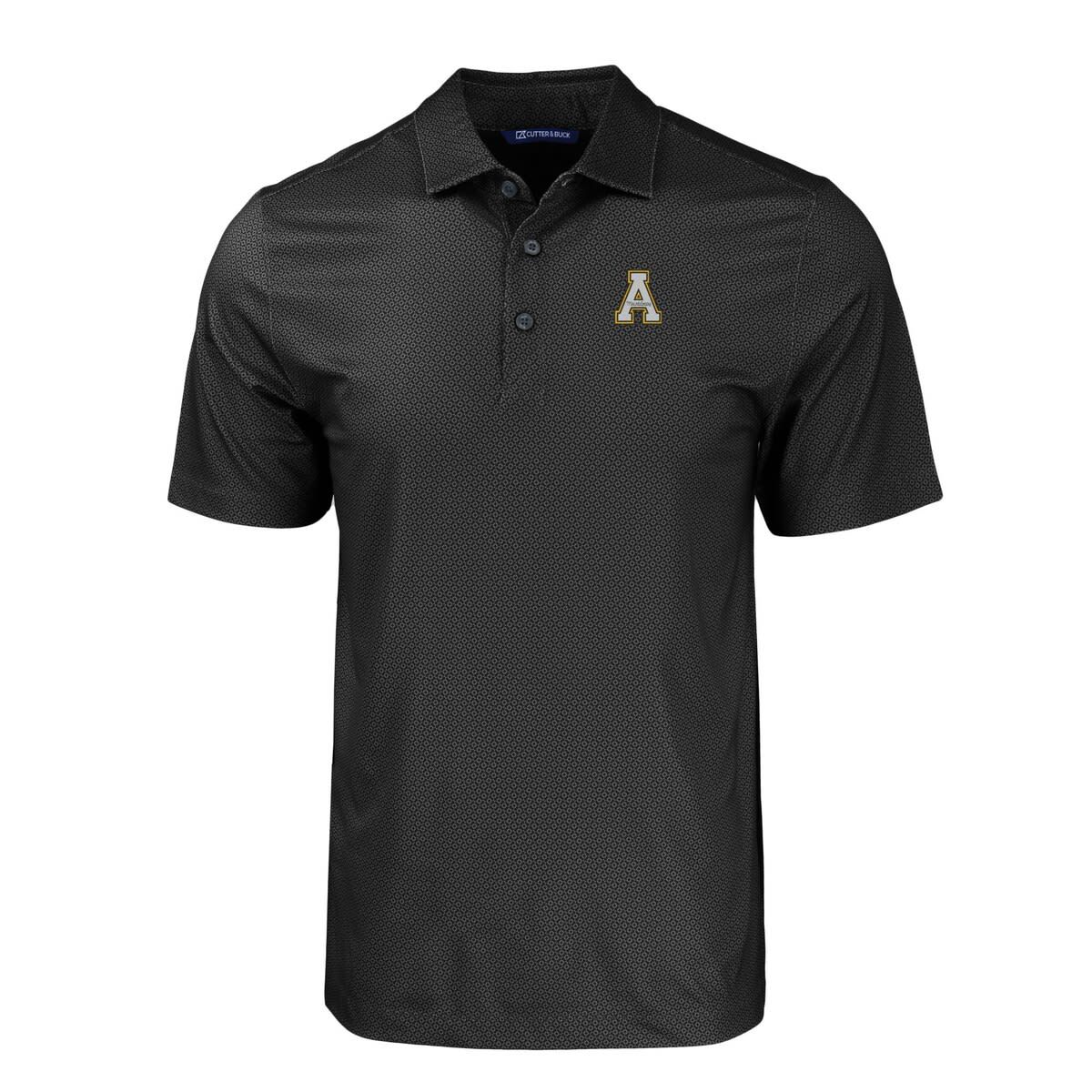 NCAA Appalachian State Mountaineers Pike Eco Tonal Geo Print Stretch Recycled Polo