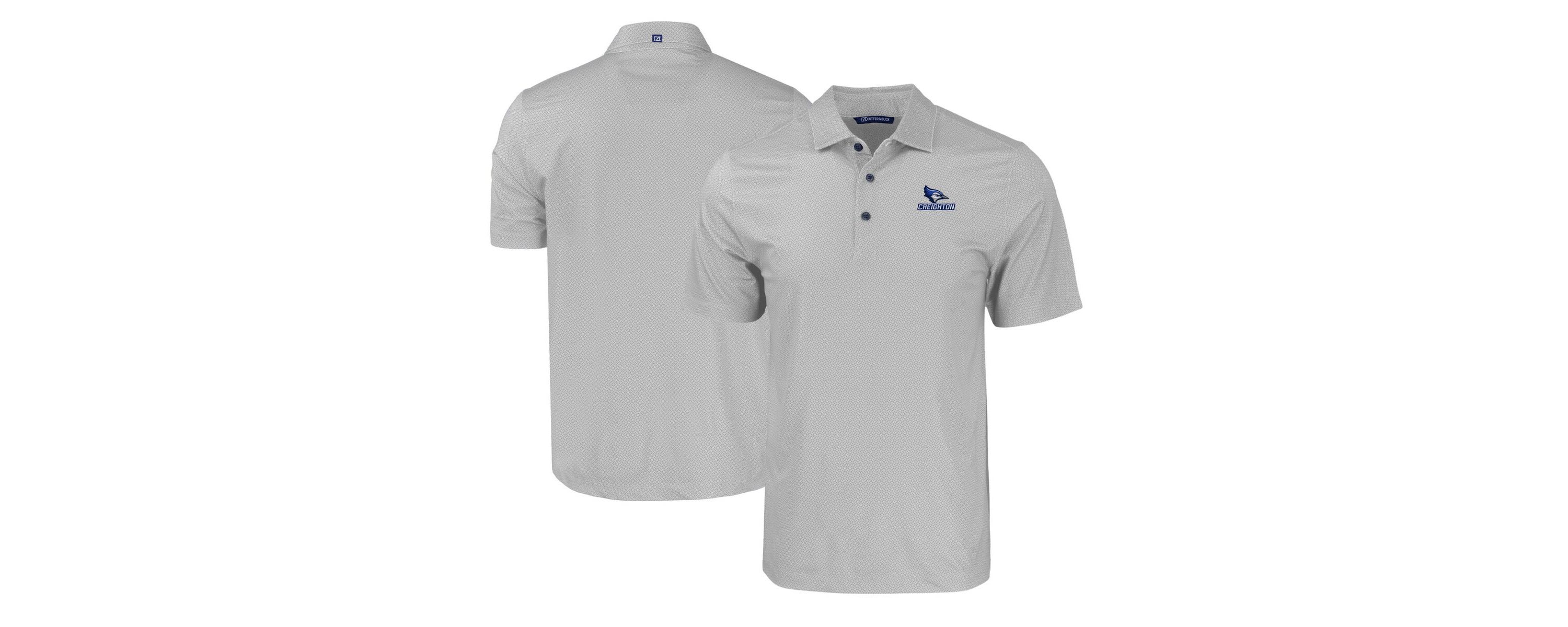 Creighton University Bluejays NCAA Creighton Bluejays Pike Eco Tonal Geo Print Stretch Recycled Polo