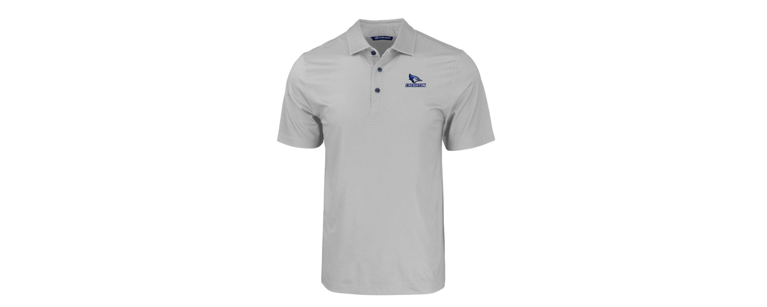 Creighton University Bluejays NCAA Creighton Bluejays Pike Eco Tonal Geo Print Stretch Recycled Polo