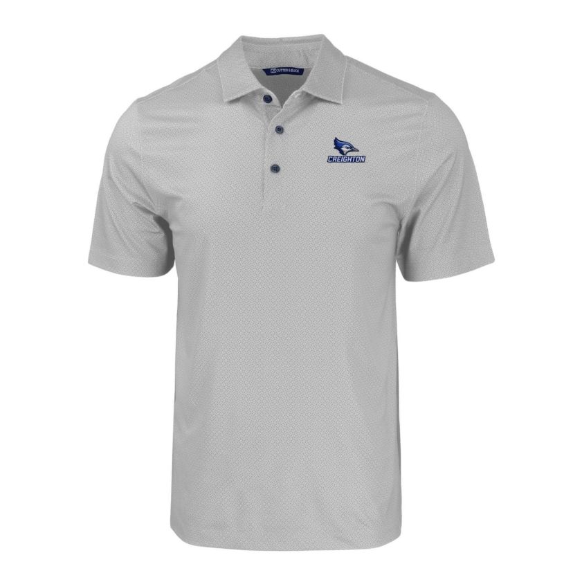 Creighton University Bluejays NCAA Creighton Bluejays Pike Eco Tonal Geo Print Stretch Recycled Polo