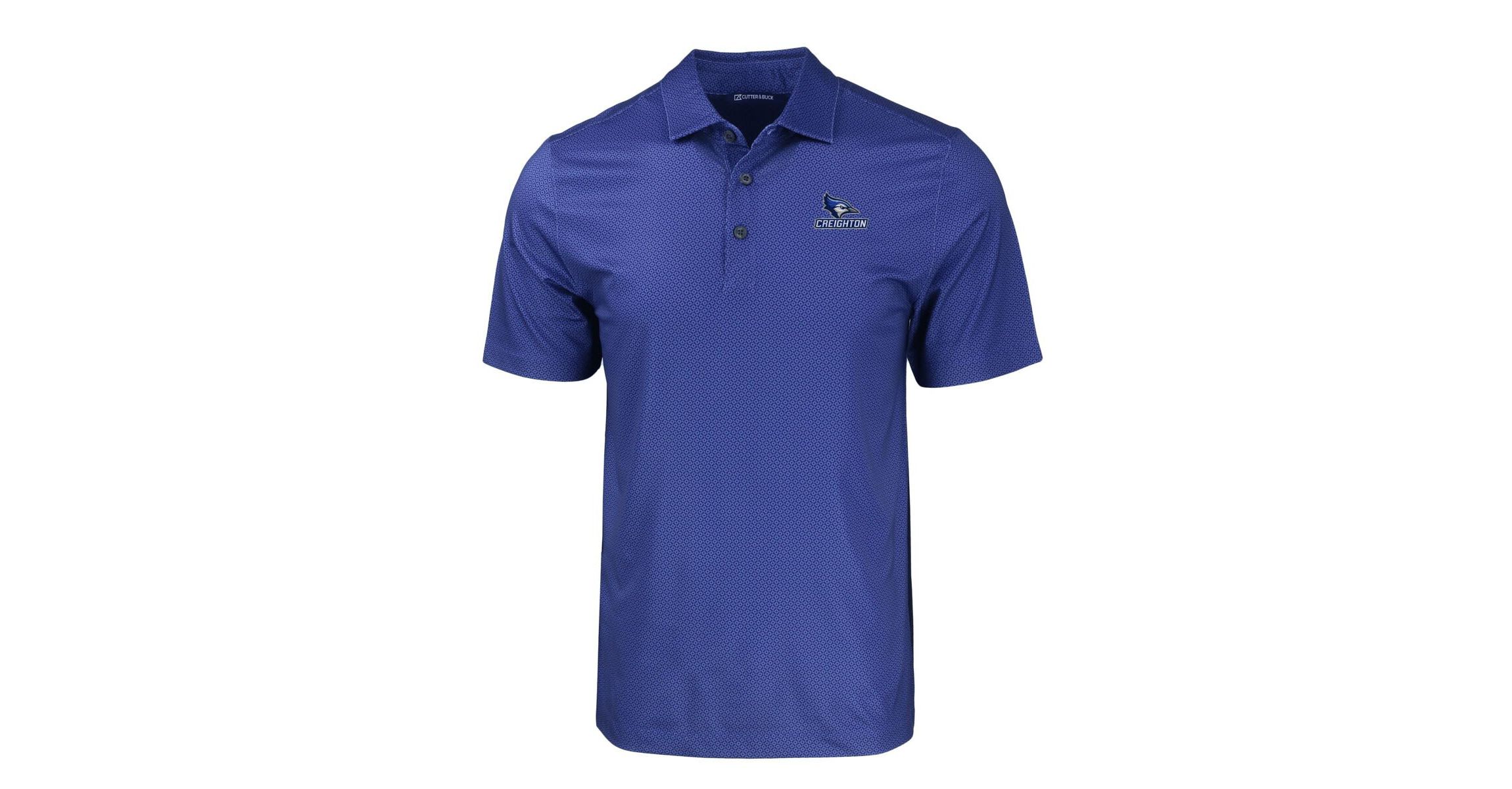Creighton University Bluejays NCAA Creighton Bluejays Pike Eco Tonal Geo Print Stretch Recycled Polo