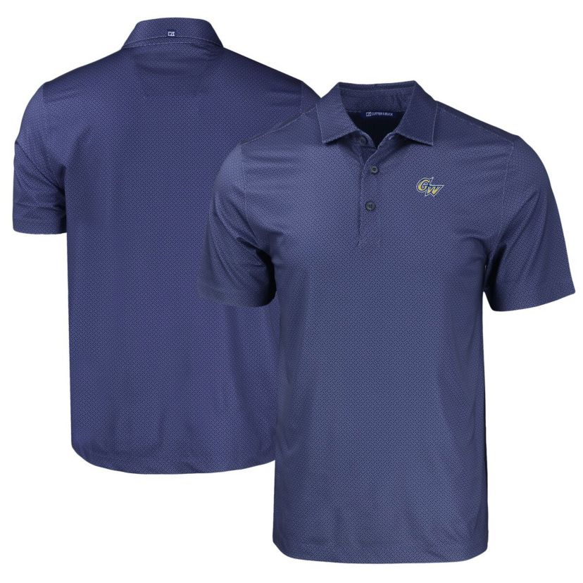NCAA George Washington University Pike Eco Tonal Geo Print Stretch Recycled Polo