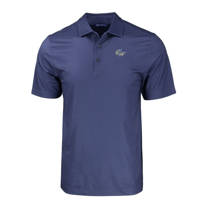 NCAA George Washington University Pike Eco Tonal Geo Print Stretch Recycled Polo