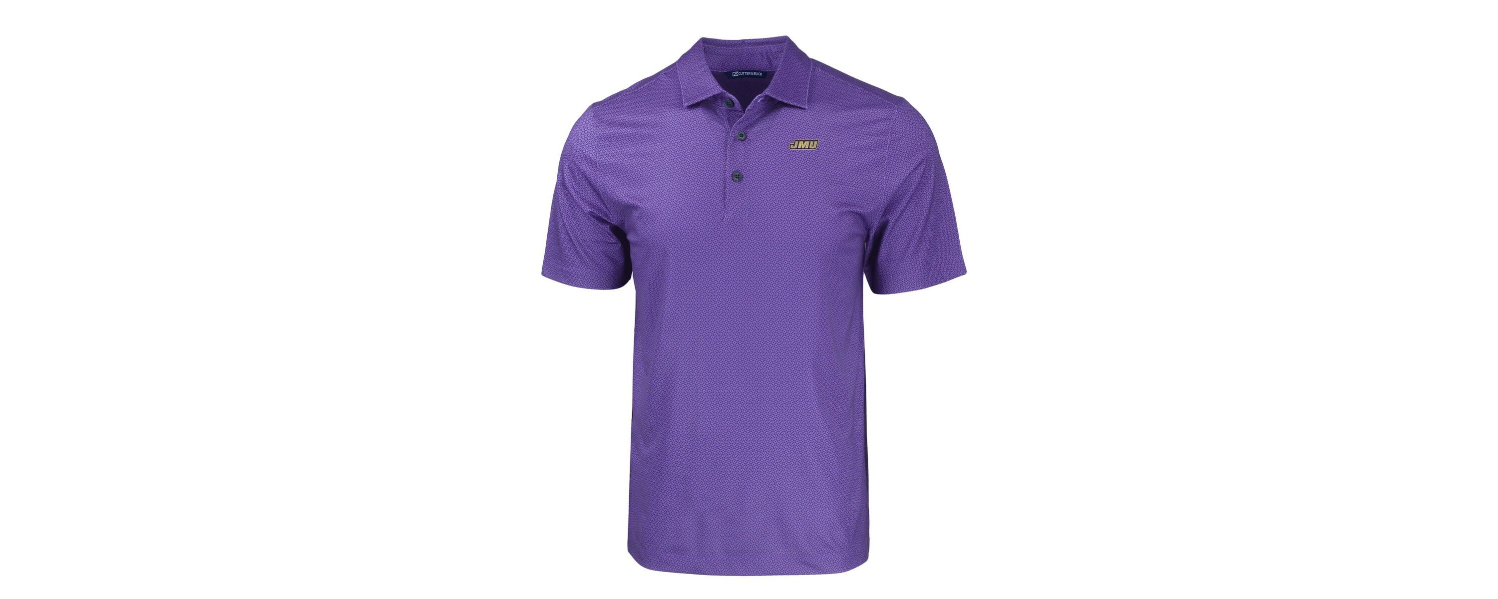 NCAA James Madison Dukes Pike Eco Tonal Geo Print Stretch Recycled Polo
