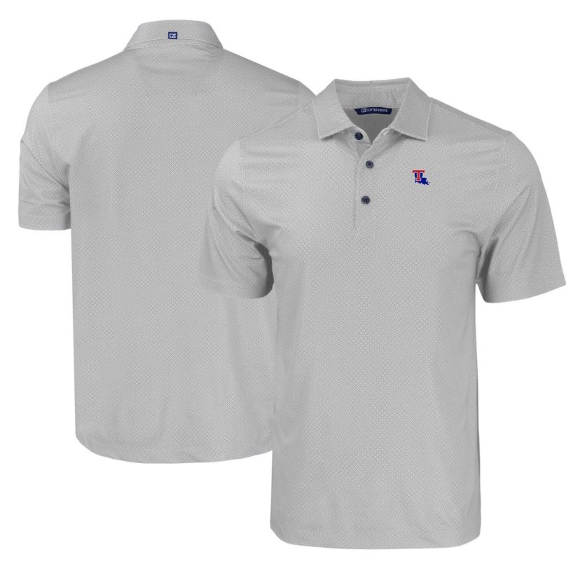 NCAA Louisiana Tech Bulldogs Pike Eco Tonal Geo Print Stretch Recycled Polo