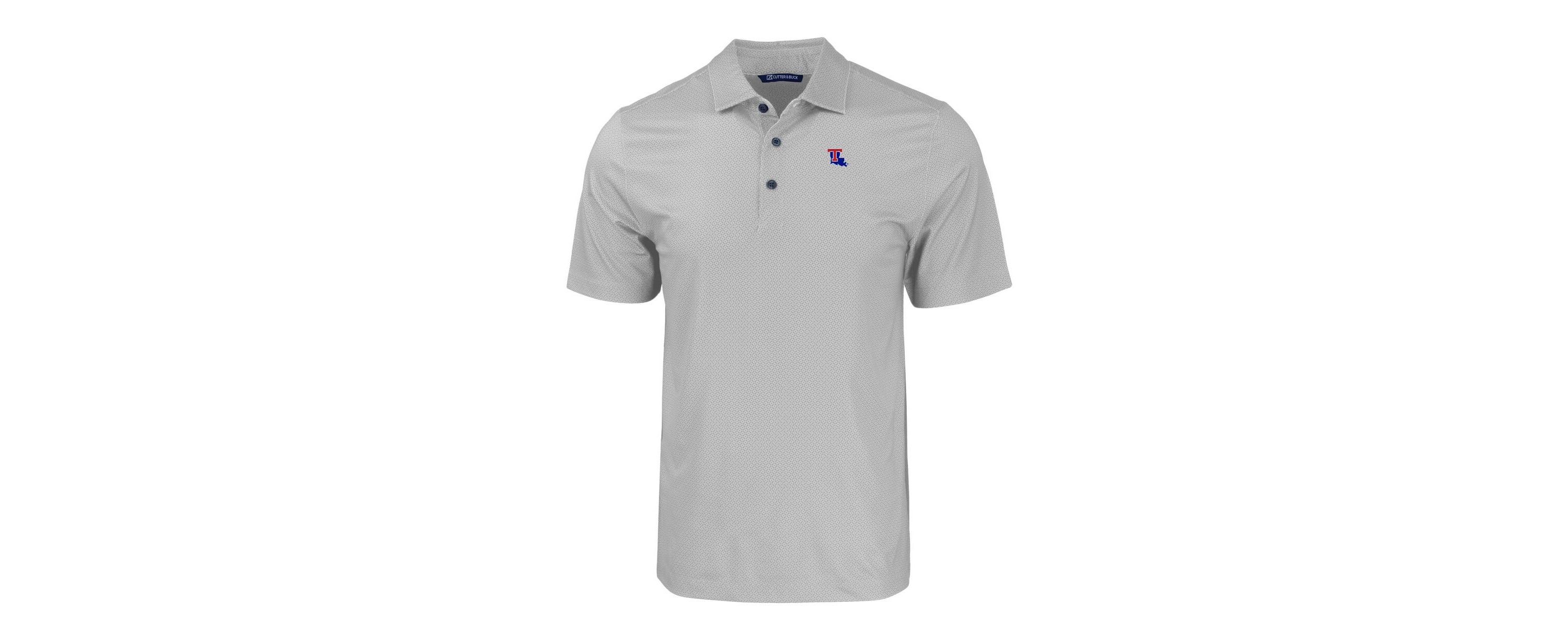 NCAA Louisiana Tech Bulldogs Pike Eco Tonal Geo Print Stretch Recycled Polo