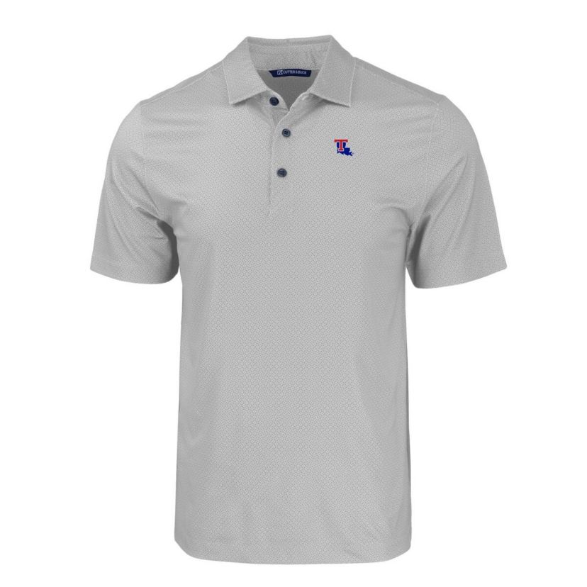 NCAA Louisiana Tech Bulldogs Pike Eco Tonal Geo Print Stretch Recycled Polo