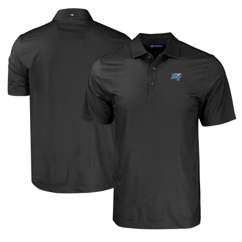 MTSU Blue Raiders NCAA MTSU Raiders Pike Eco Tonal Geo Print Stretch Recycled Polo