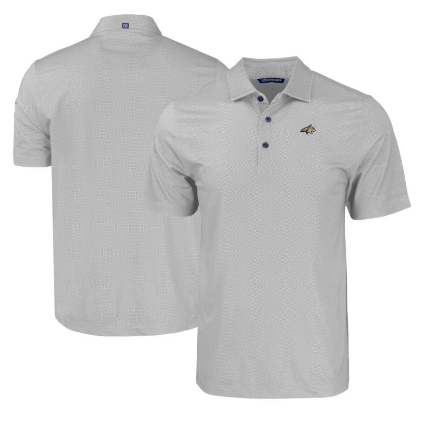 NCAA Montana State Bobcats Pike Eco Tonal Geo Print Stretch Recycled Polo