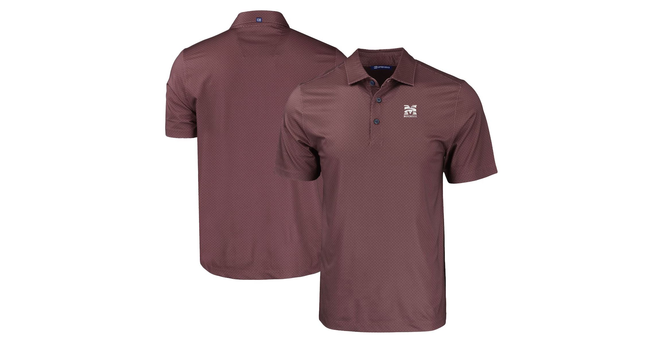 Morehouse Maroon Tigers NCAA Morehouse Tigers Pike Eco Tonal Geo Print Stretch Recycled Polo
