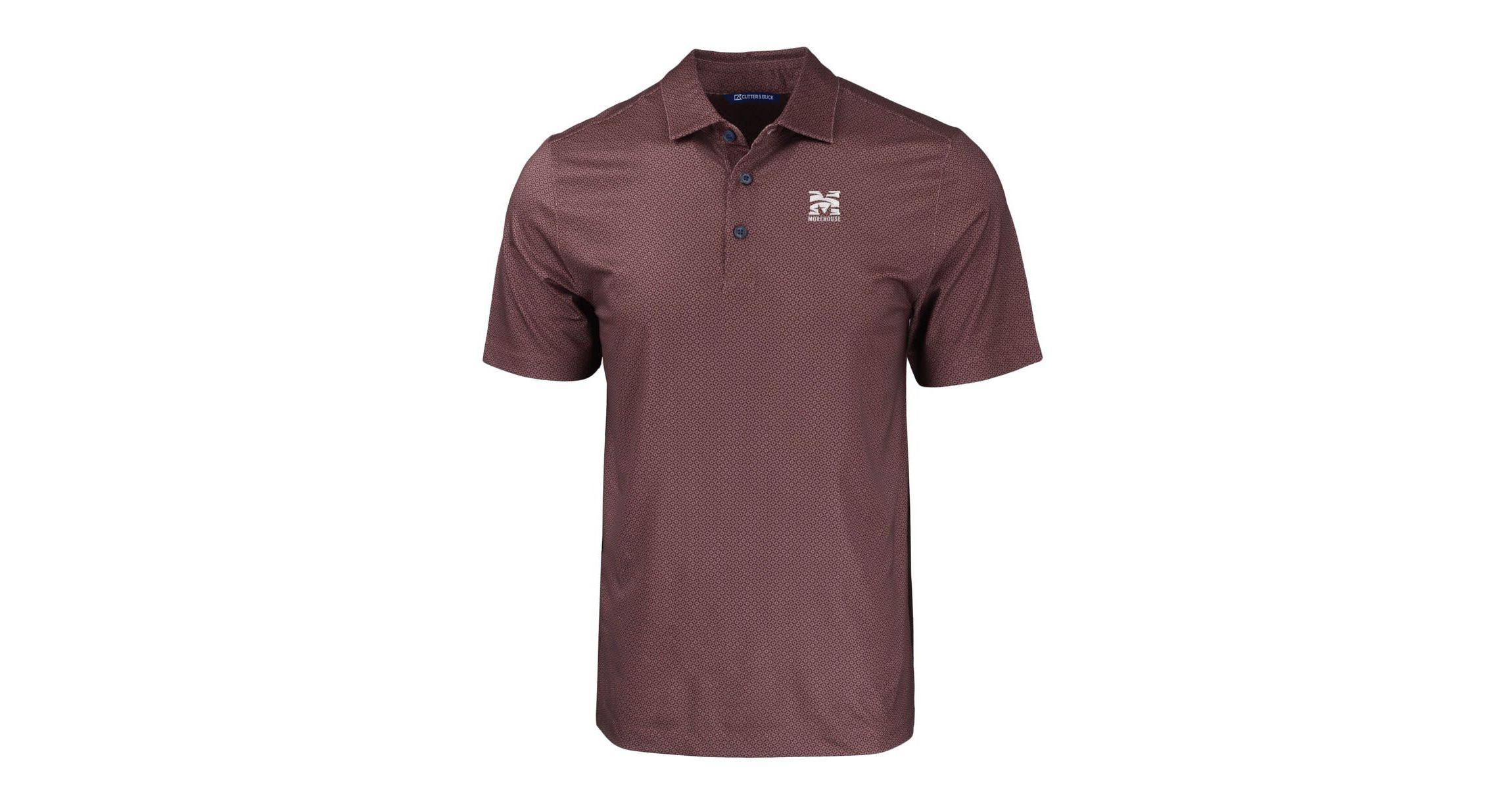 Morehouse Maroon Tigers NCAA Morehouse Tigers Pike Eco Tonal Geo Print Stretch Recycled Polo