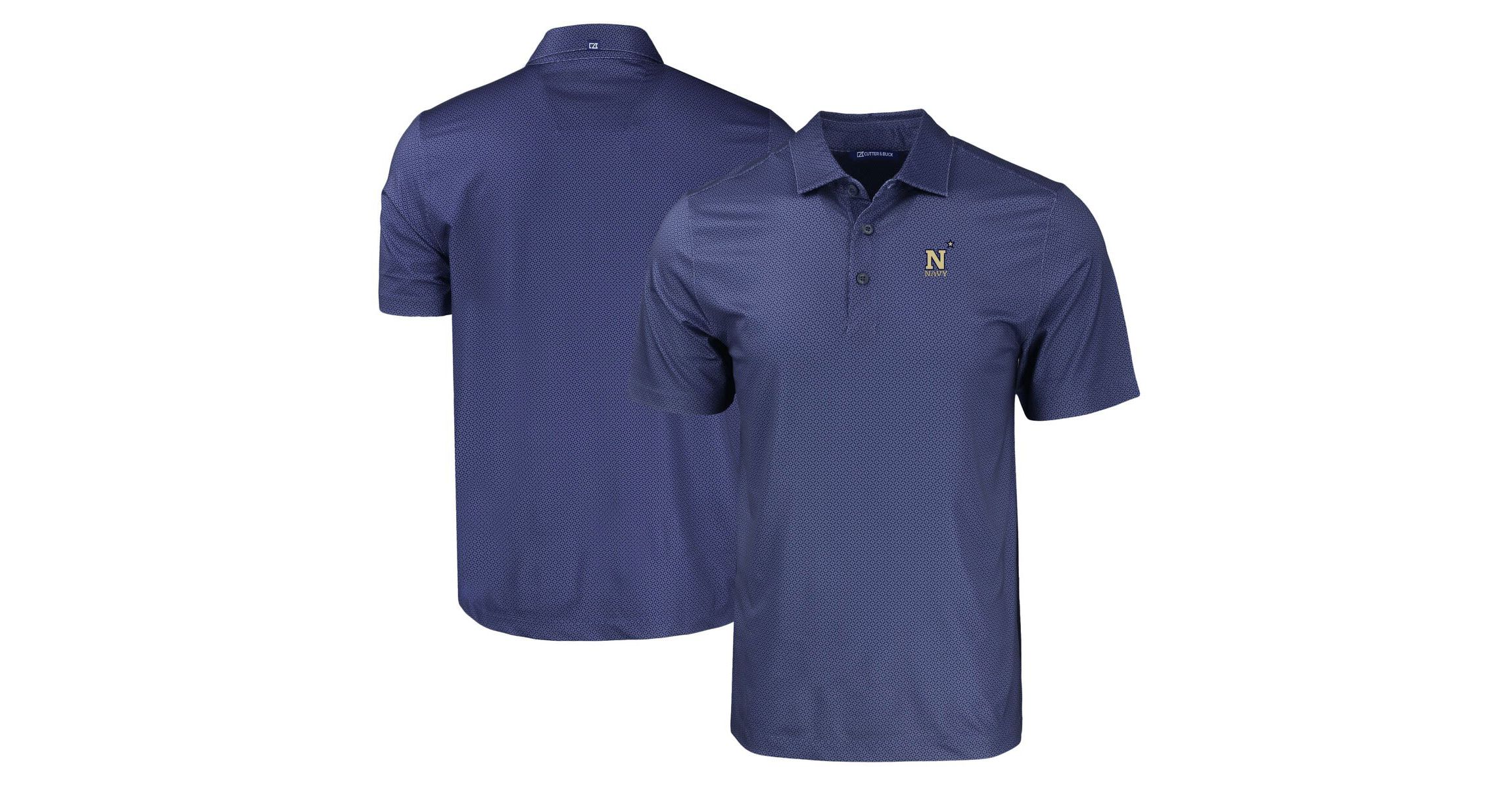 Navy Midshipmen NCAA Midshipmen Pike Eco Tonal Geo Print Stretch Recycled Polo