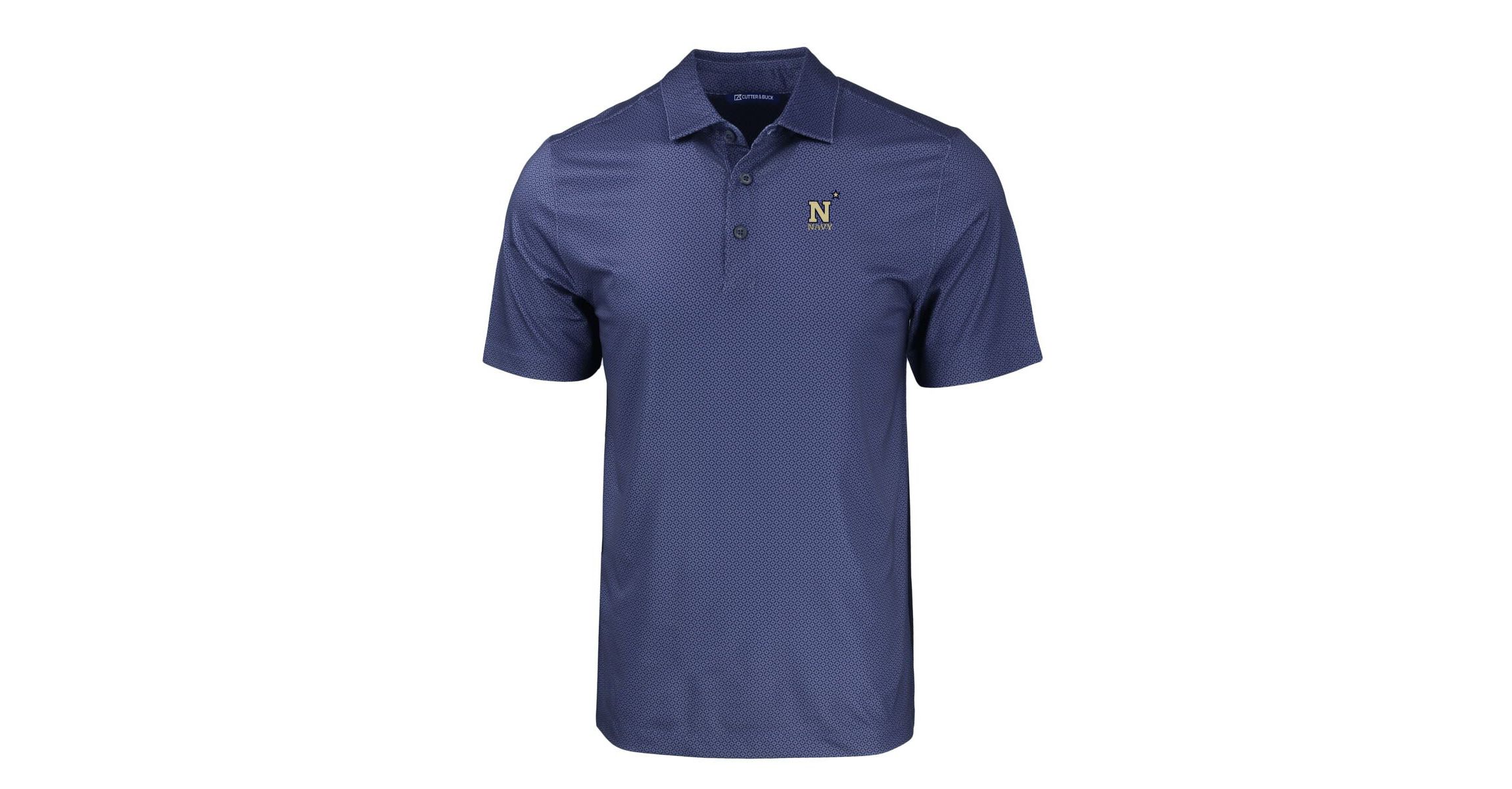 Navy Midshipmen NCAA Midshipmen Pike Eco Tonal Geo Print Stretch Recycled Polo
